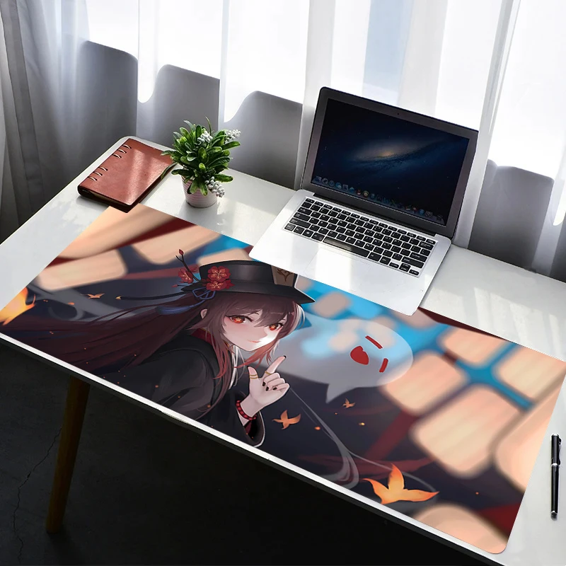 Mouse Pad Laptop Non Slip Extended Desktop Mouse Mat PC Anime Keyboard Pad Gaming Accessories G-genshin Impact Hu Tao Mousepad