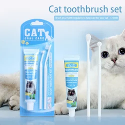 Pet Toothpaste Set Care Fresh Breath Tool for Dogs Cats Vanilla Beef Flavor Toothpaste Finger Tooth Brush Dog Plaque Removal Kit