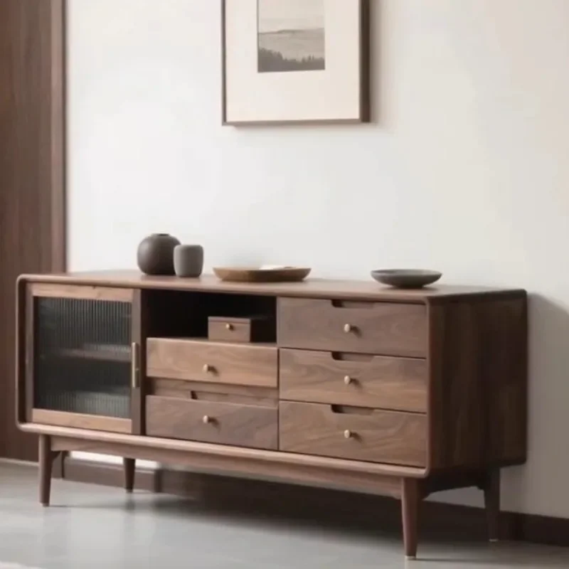 

New Chinese ebony sideboard, modern simple light luxury style solid wood chest of drawers, storage cabinets, storage cabinets