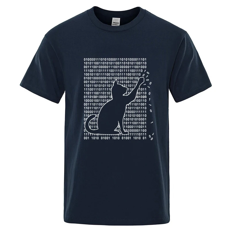 Men's High Quality T-shirt Cotton Blend Funny Cool Cat Design Print Summer Loose Short Sleeve for Men T-Shirt Male Tops Tees