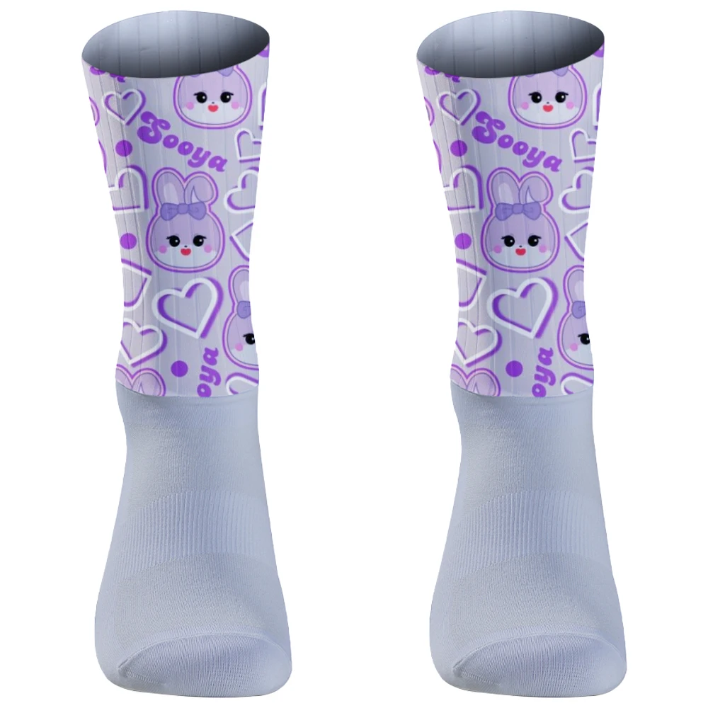 2026 جديد الرجال النساء تنفس الطريق دراجة الرياضة في الهواء الطلق سباق الجوارب الكرتون الدراجات الجوارب #3