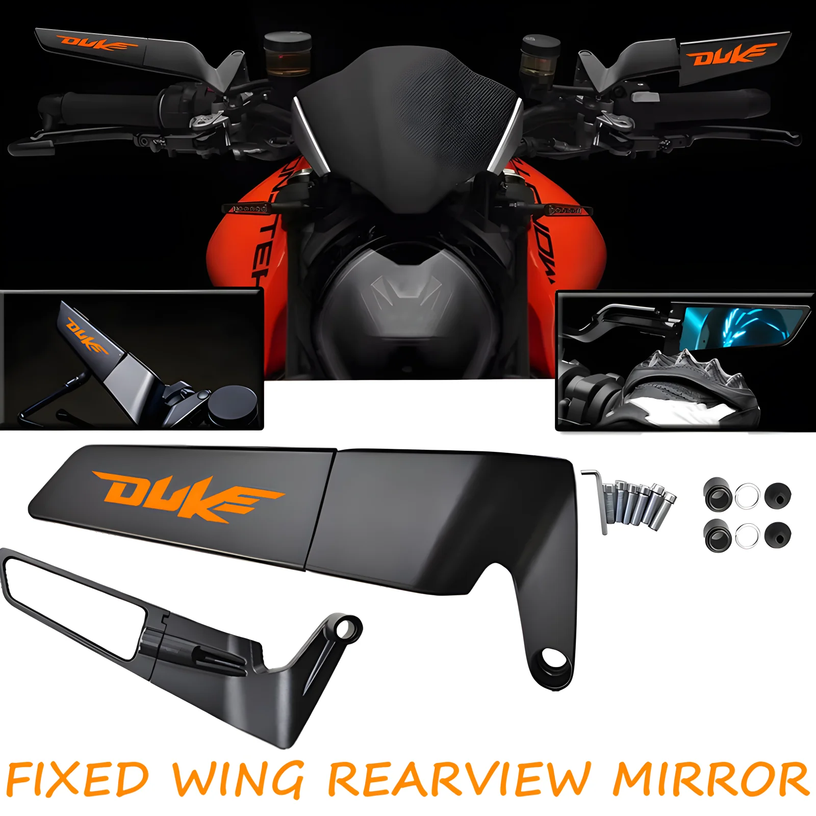 For KTM DUKE 390 790 890 125 1050 1090 1290 Adventure R S T Super Duke R/GT Motorcycle Side View Mirror, Rear-View Mirror