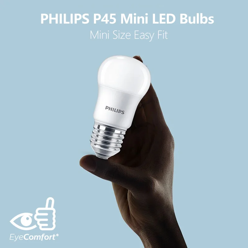 Philips 8PCS LED E27 P45 Bulb 6.5W(=45W) MyCare Mini Ball Bulb 3000K 6500k White 220V-240V Original LED Home Lamp Small Size