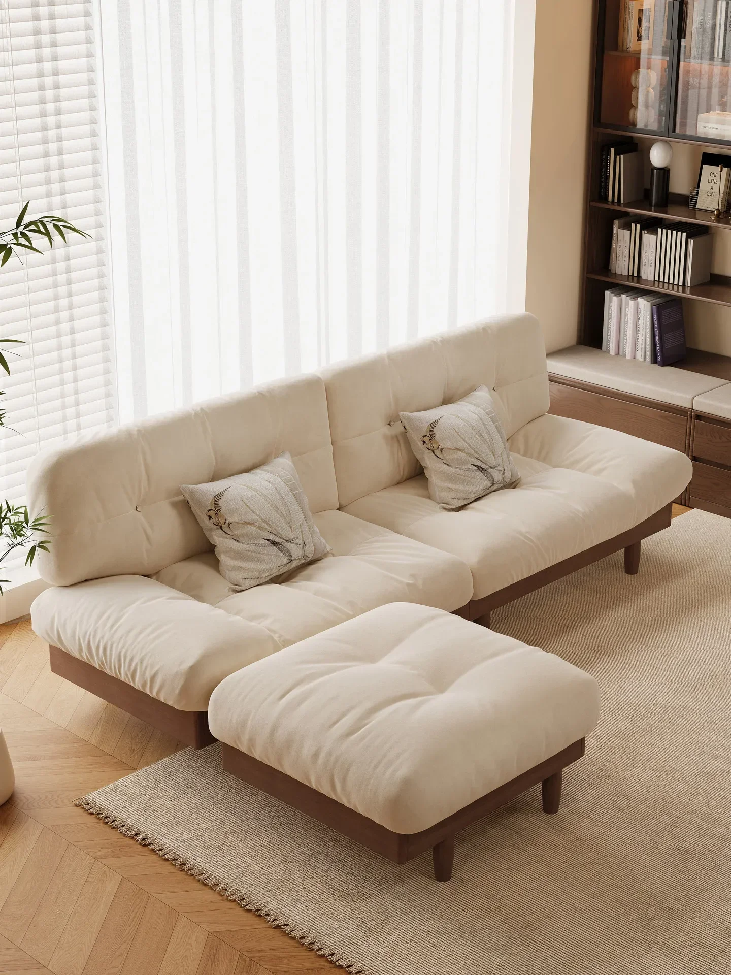 y9.3-Solid wood sofa living room small new new Chinese wooden single log sofa chair