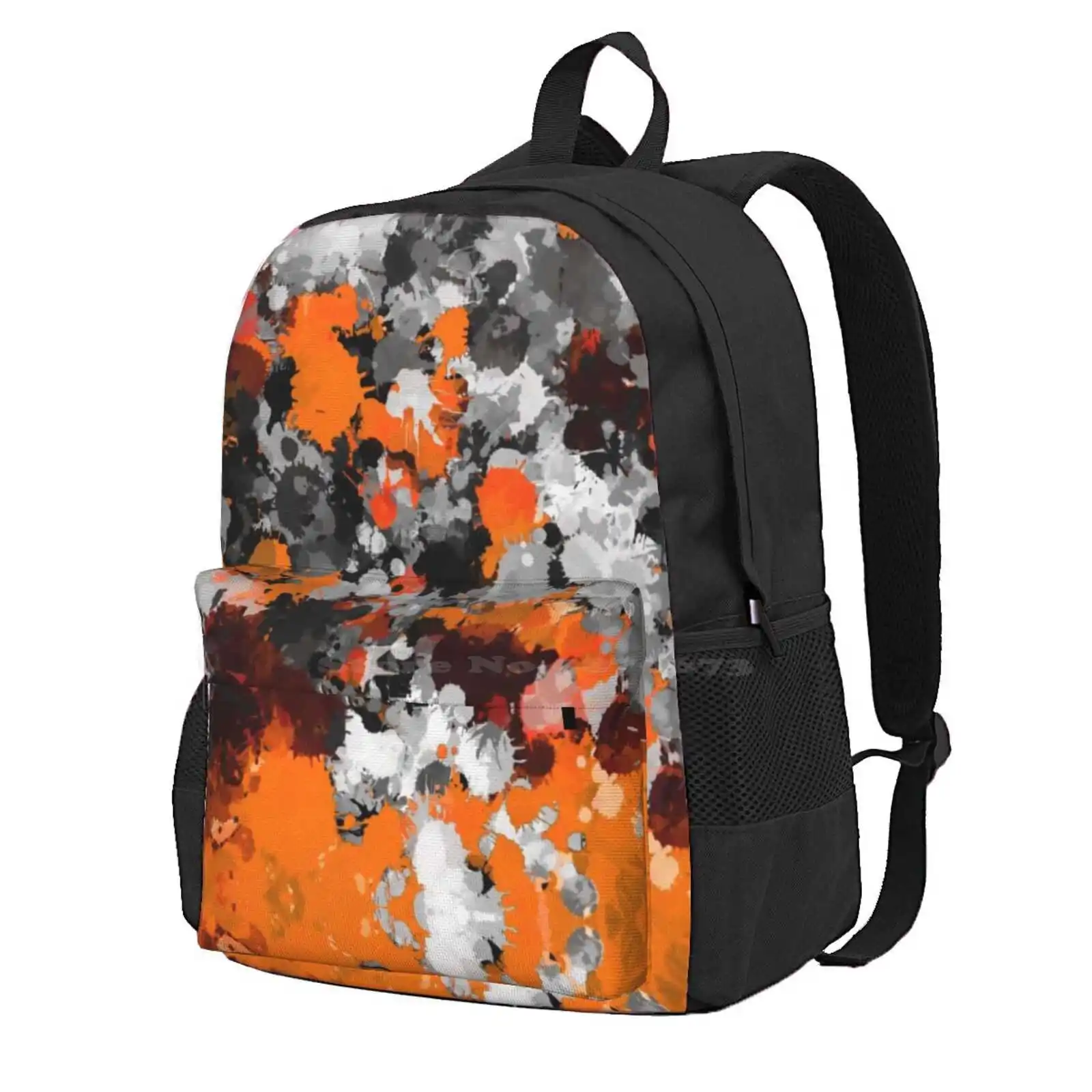 Orange And Grey Paint Splatter Hot Sale Schoolbag Backpack Fashion Bags Bigtexfunkadelic Orange Paint Splatter Splatter Art