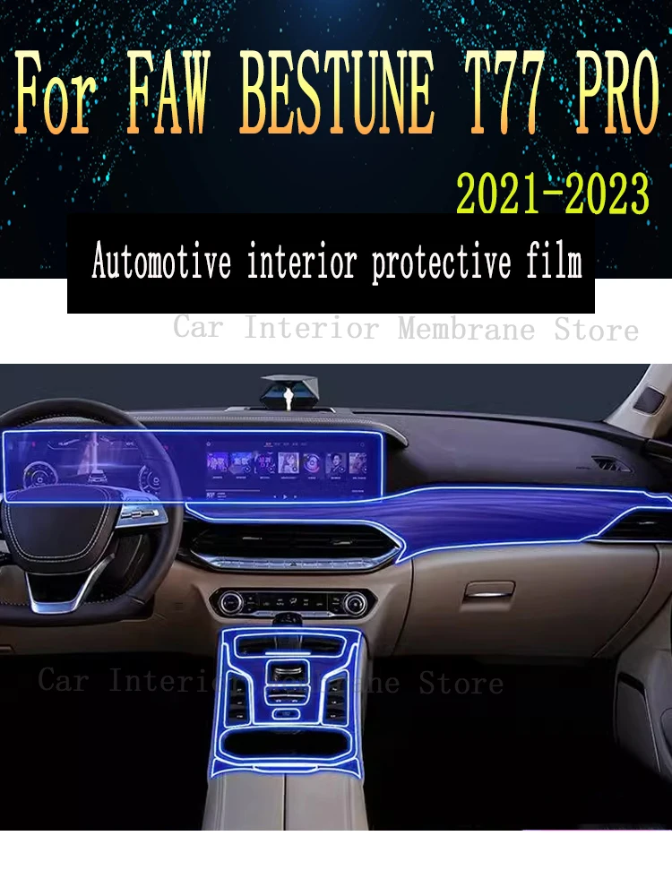 

For FAW BESTUNE T77 Pro（2023-2024）Gearbox Panel Navigation Automotive Interior Screen Protective Film TPU Anti-Scratch