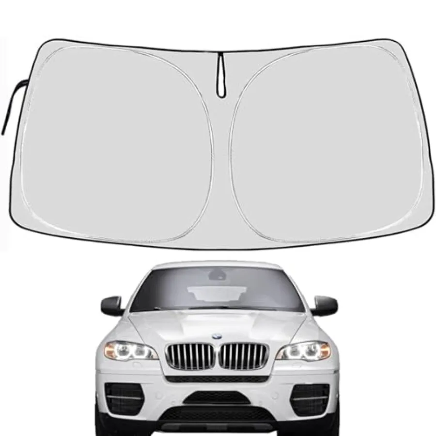 

Windshield Sun Shade Compatible with BMW 2026-2018, 4-Layers Front Window Shade 240T Sunshade Sun Visor Protector Foldable Bloc