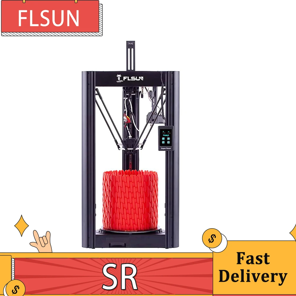 FLSUN SR 3D Printer, Pre-assembled Dual Drive Extruder Auto Levelling Fast Printing Capacitive Touch Screen drucker