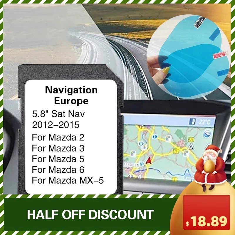 for Mazda 2/3/5/6/MX-5 2012-2015 Car SD Card Europa UK Maps Navigation AVN1 units Software NVA-SD8110EU with Free Anti Fog Flim