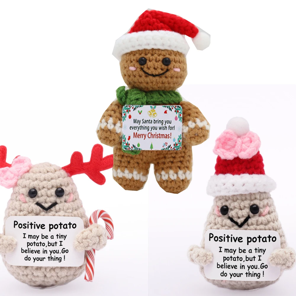 

Christmas Handmade Doll Kawaii Crochet Positive Doll Christmas 2025 Gift Knitted Christma Animal