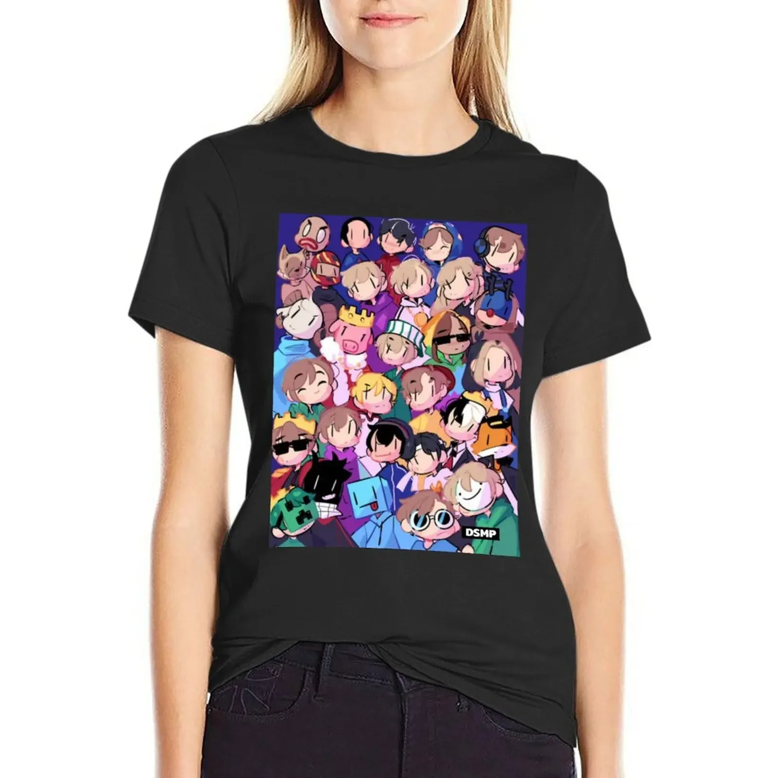 

DSMP T-Shirt tops sweat cute tops anime tshirts for Women