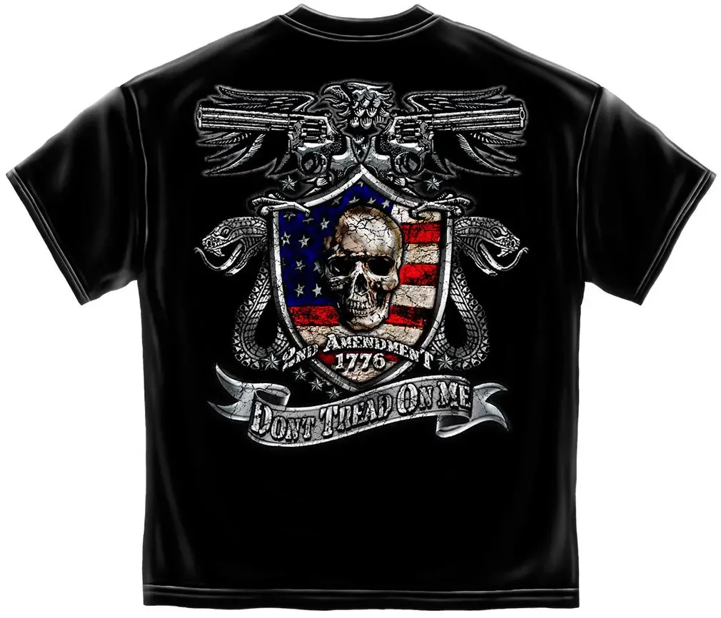 Don't Tread on Me 2nd Amendment Tattoo Design T-Shirt 100% Cotton O-Neck Short Sleeve Summer Casual Mens T-shirt Size S-3XL
