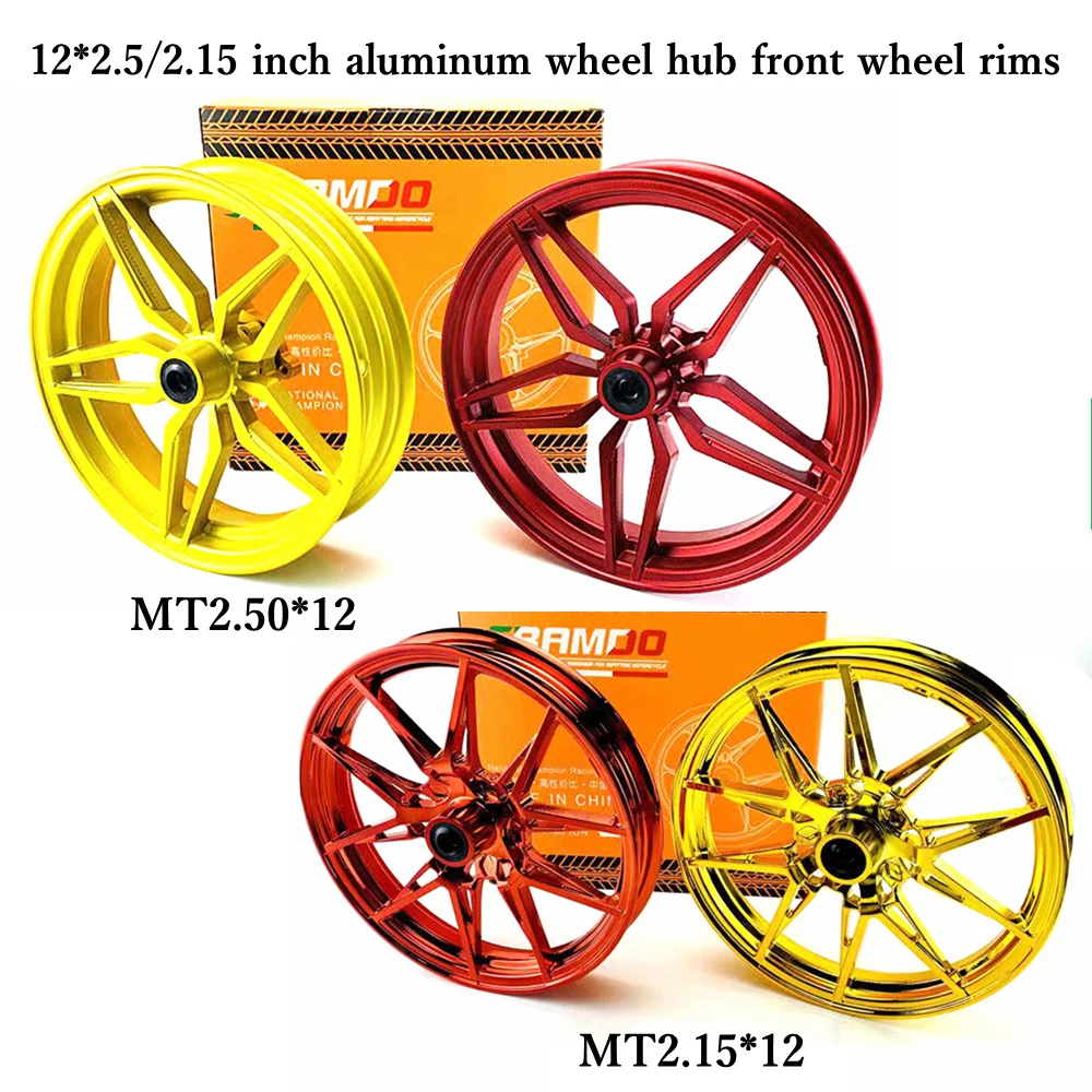 Niu Electric Scooter Modify Front Wheel Rim 12*2.5/2.15 inch CNC Forged Aluminum Wheel hub 3Hole/5 Hole For N1S NQI Uqi mqi2 u+b