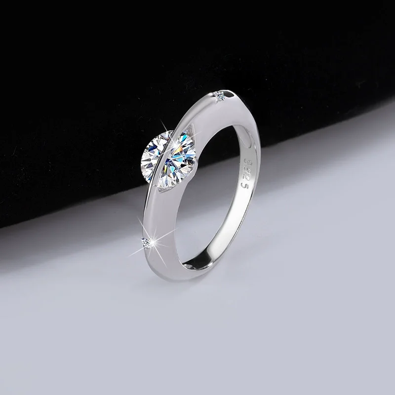 

ZFSILVER Серебро s925, модный модный классический дизайн, муассанит, дизайн, круглое кольцо со звездой для очарования, женские свадебные украшения, подарок MSJ105