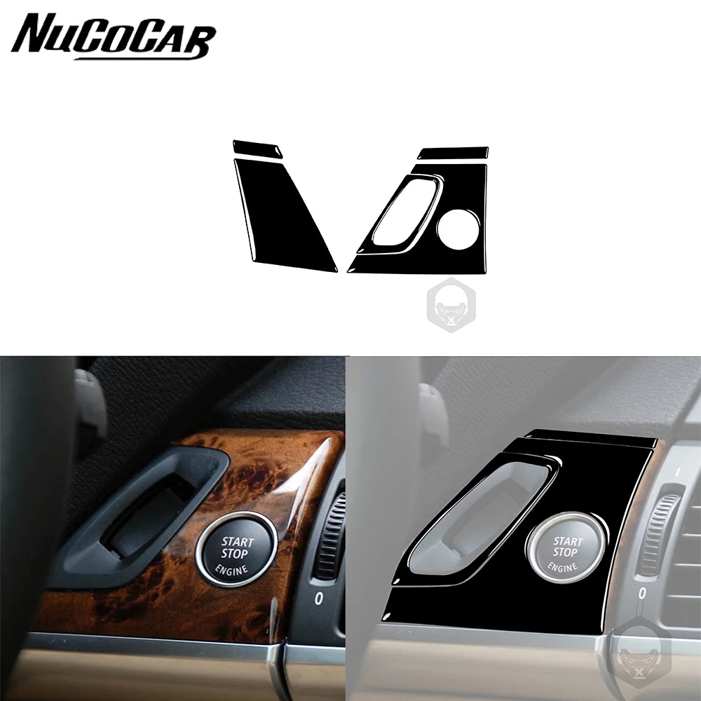 For BMW X5 E70 2007-2009 Piano Balck Instruments Start switch Panel Trim Cover Car Interior Accessories Decorative Stickers