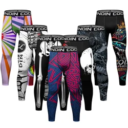 Leggings esportivos de secagem rápida masculina, calças justas de ginástica, calças de basquete Fit MMA, jogging, treinamento, fitness, treino, corrida, calças de compressão