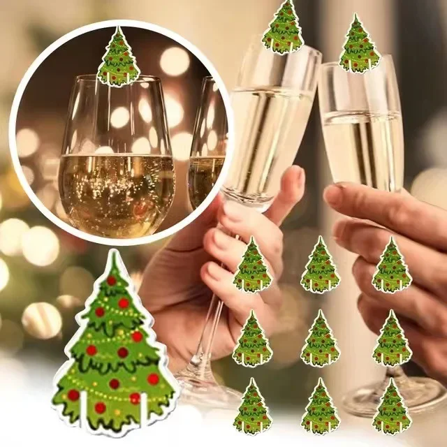 

Creative Christmas Cup Card 10pcs/set Kids DIY Merry Christmas Dinner Table Decoration Holder Santa Hat Happy New Year 2026