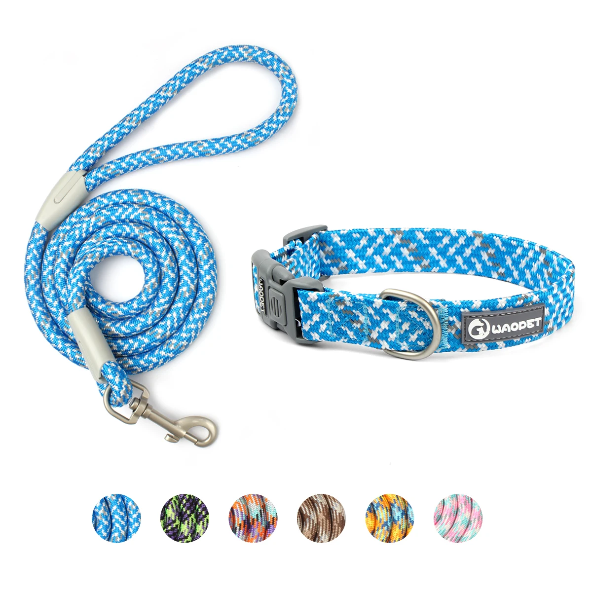Leinen- und Halsband-Set für kleine, mittelgroße und große Hunde, Haustier, französische Bulldogge, Chihuahua, Mops, Outdoor-Walking, Leinenhalsband, Leinenzubehör – Detail 20
