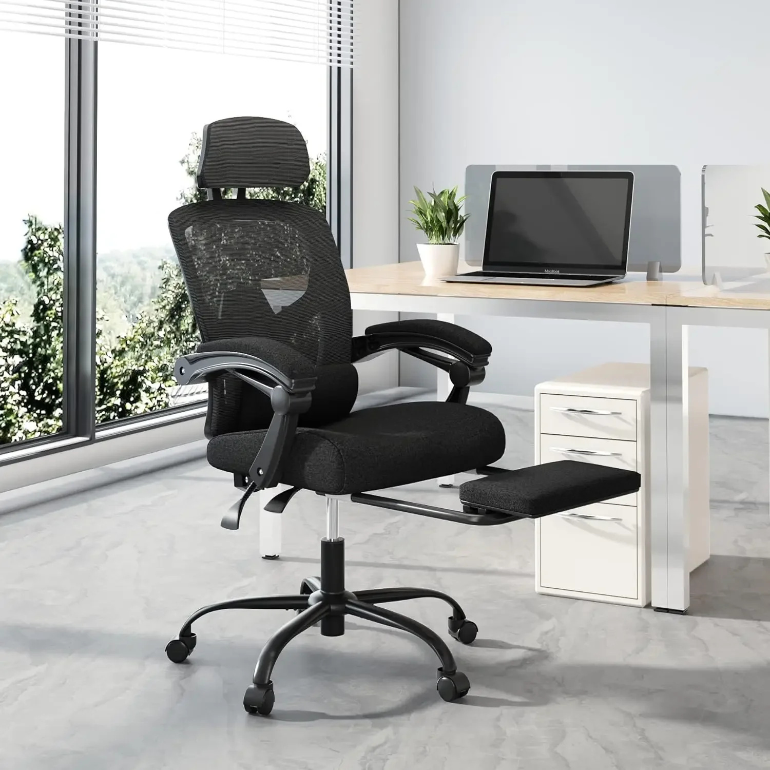 

Ergonomic Office Chair, Reclining High Back Mesh Computer Desk Swivel Rolling Home Task Chair with Lumbar Support Pillow, Ad