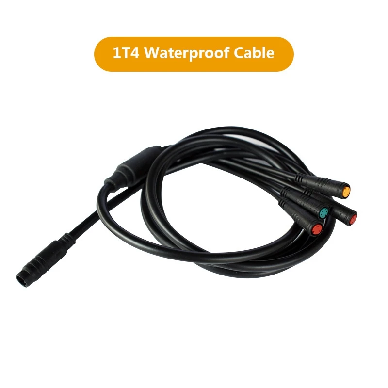 For BAFANG Mid-Mounted Motor Accessories Mid-Mounted 1T4 Adapter Waterproof Cable For Bbs01/02B BBSHD