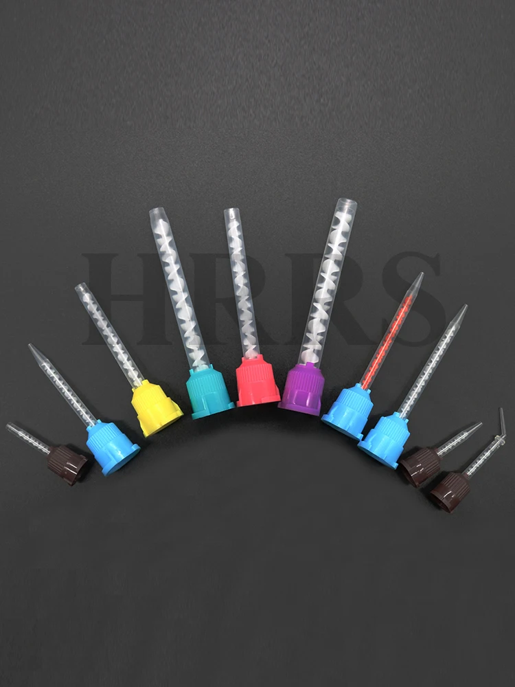 50PCS Dental Mixing Tips Silicone Rubber Mixing Tip Dental Impression Materials Mixing Tube Denture Laboratory Color Tubes