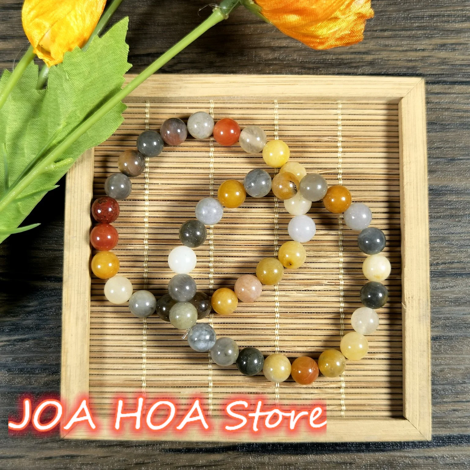 Explosive Style Golden Silk Jade Color Handring String Bracelet Selected Round Beads Bangle Fine Jewelry