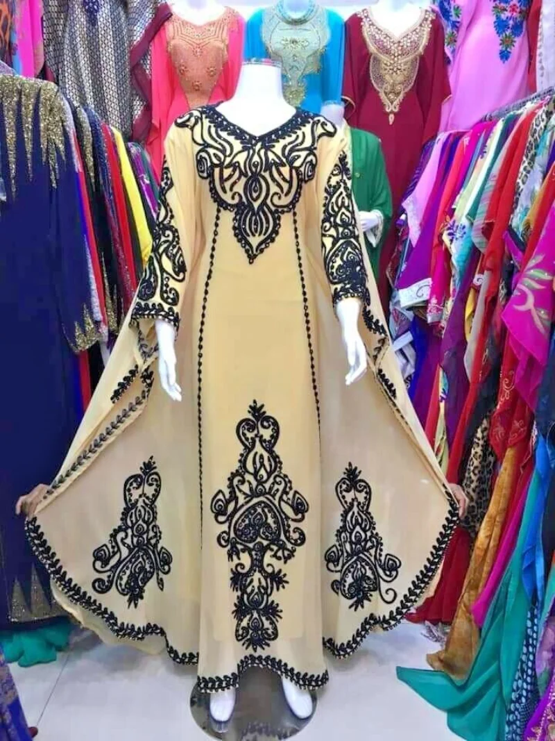 

Kaftans Farasha Abaya Dress In Dubai Morocco Very Fancy Long Dress European and American Fashion Trend