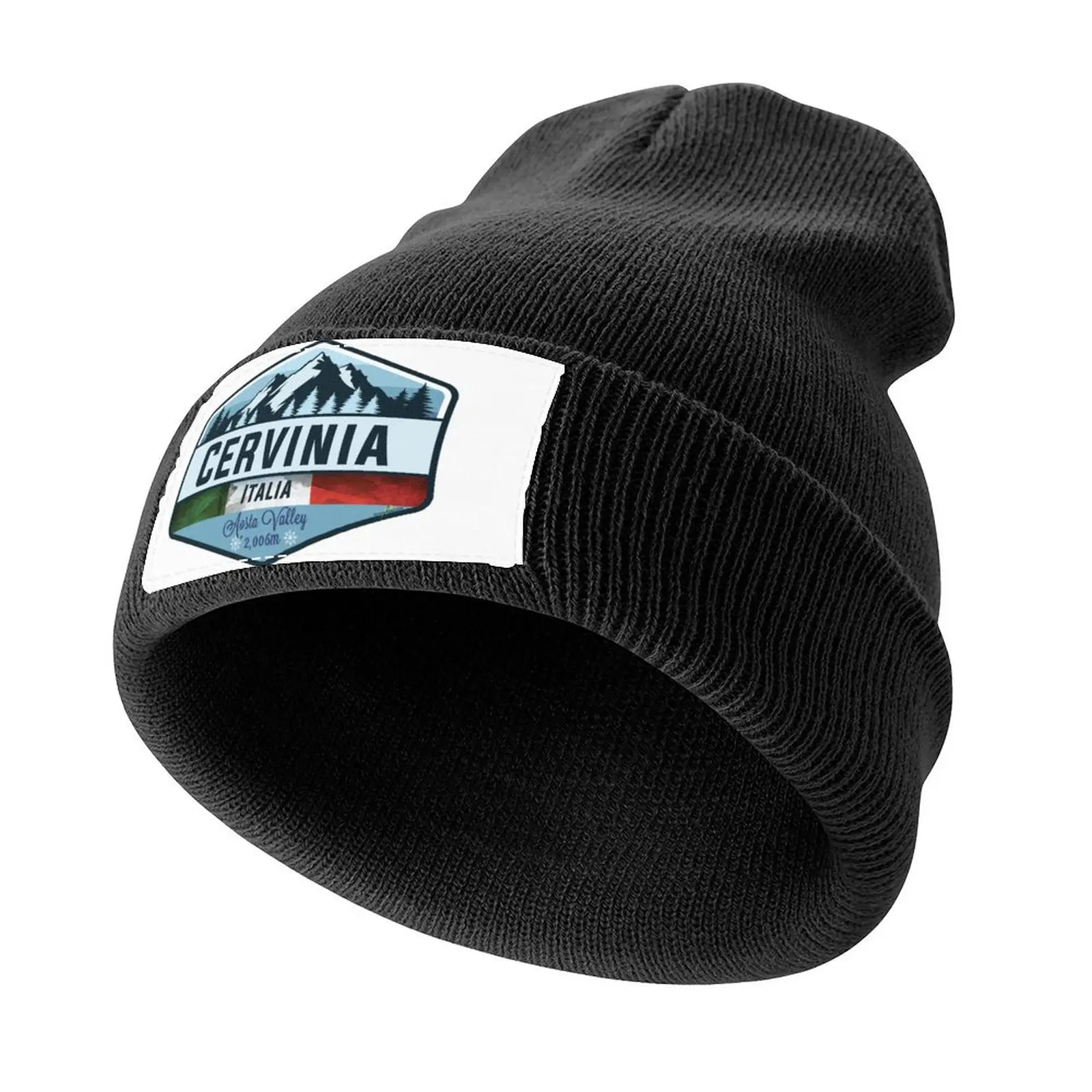 Cervinia Italy Italia Ski Skiing Sticker T-Shirt 01 Knitted Cap Rave sun hat Male Women's