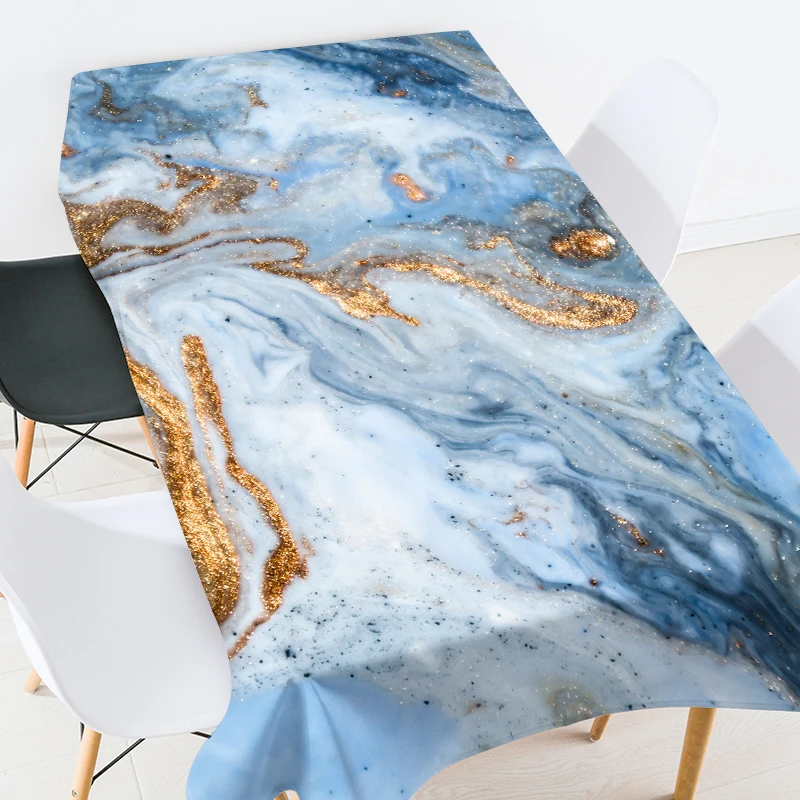 Color Marble Table Cloth Kitchen Table Decoration Accessories Fashion Atmosphere Rectangular Fashion Party Dinner Tablecloth