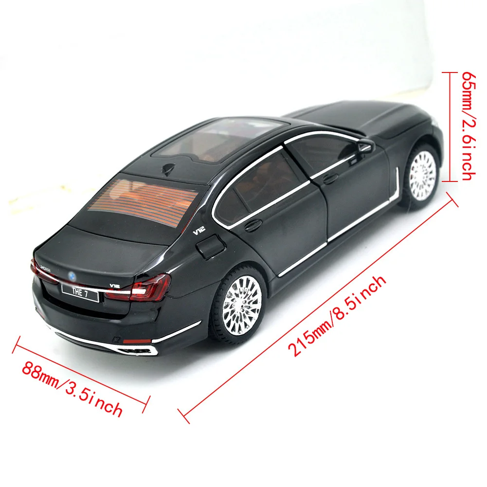 1/32 suitable for BMW 7 Series 760li die-casting metal alloy model car sound and light pull-back series children\'s toy gifts