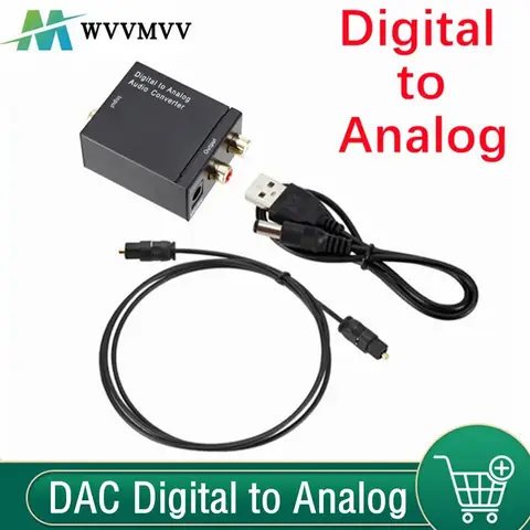 DAC Digital to Analog Audio Converter Optical Fiber Coaxial Signal to Analog DAC Spdif Stereo 3.5mm Jack 2*RCA Amplifier Decoder