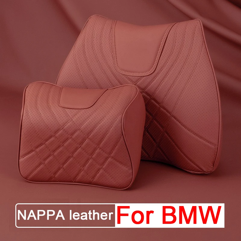 

NAPPA Leather Car Headrest Seat Support Neck Pillow Waist Cushion Pillows For BMW F30 F31 F32 F20 F10 X1 X3 X4 X5 X7 E46 E60 E90