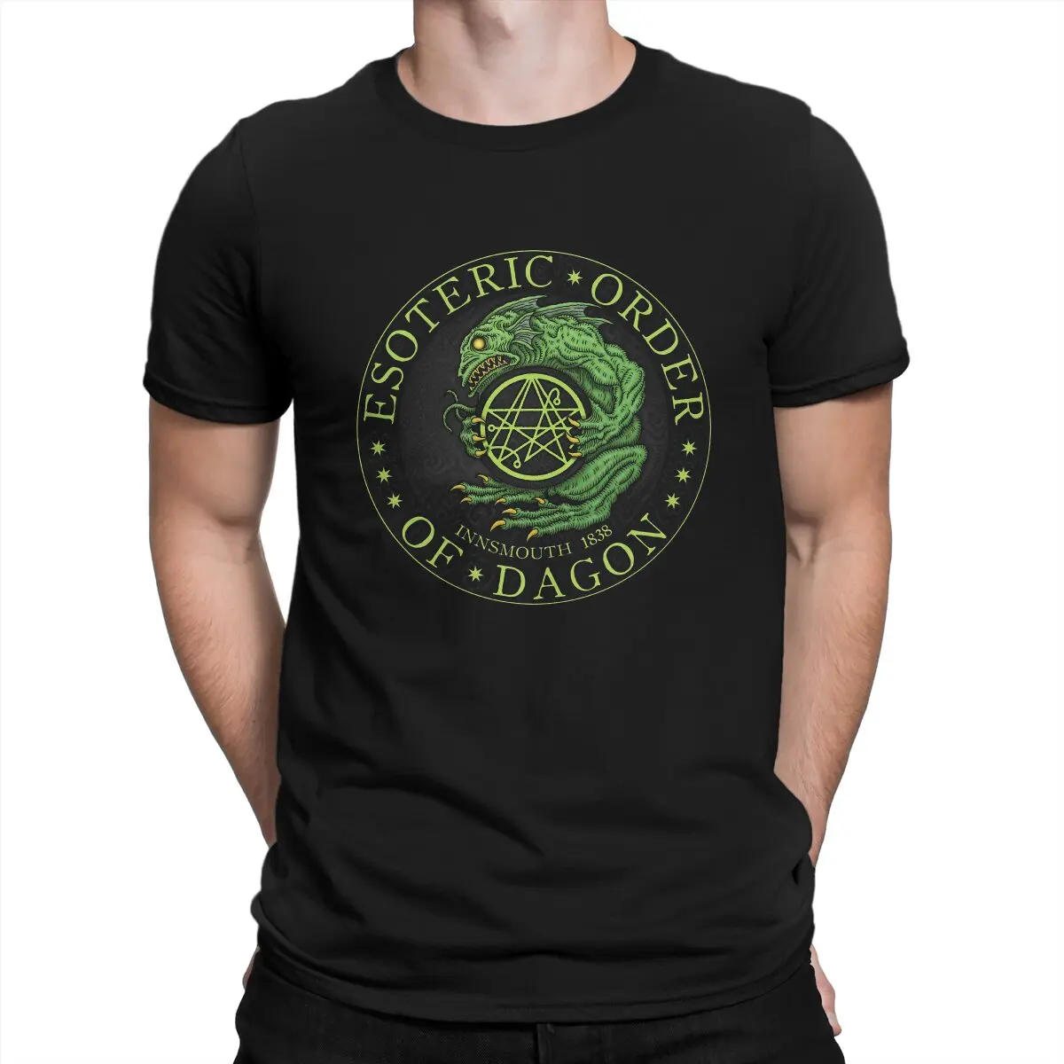 

EOD Azhmodai 2019 T Shirts Men Pure Cotton Hipster T-Shirt Crew Neck Esoteric Order Of Dagon Tees Short Sleeve Clothing Unique