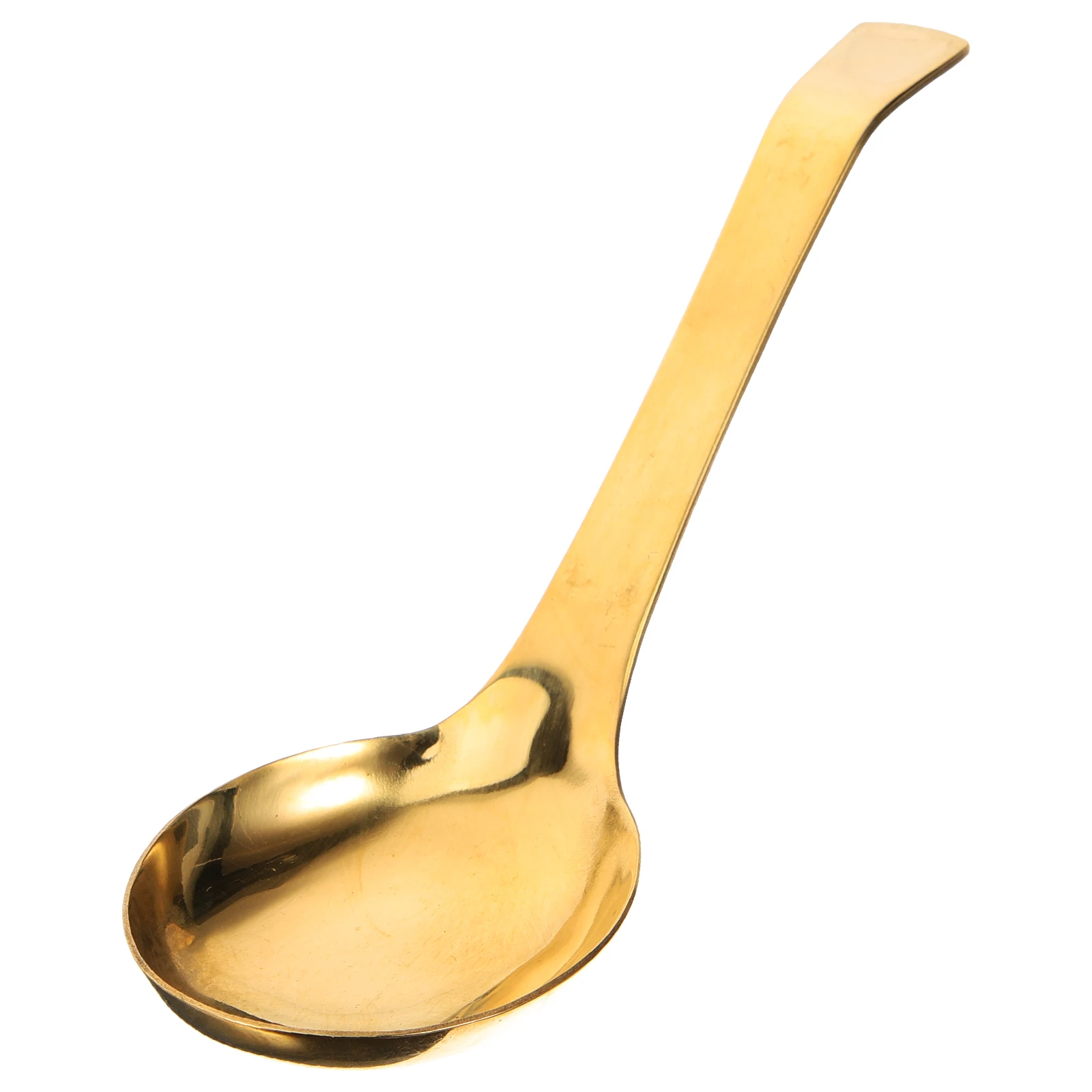

Thickened Long Handle Brass Soup Ladle Golden Metal Spoon For Kitchen Restaurant Hotel Canteen Use Non-Slip Ladles Wok