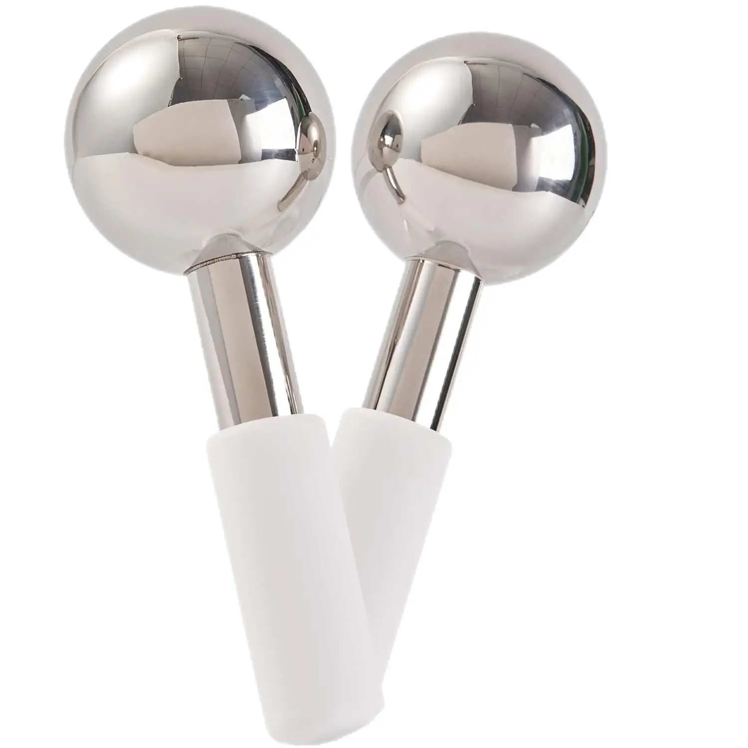 2Pcs Ice Globes Stainless Steel Cryo Sticks for Face and Eye Facial Cold Roller Cooling Globes for Puffiness Wrinkle Dark Circle