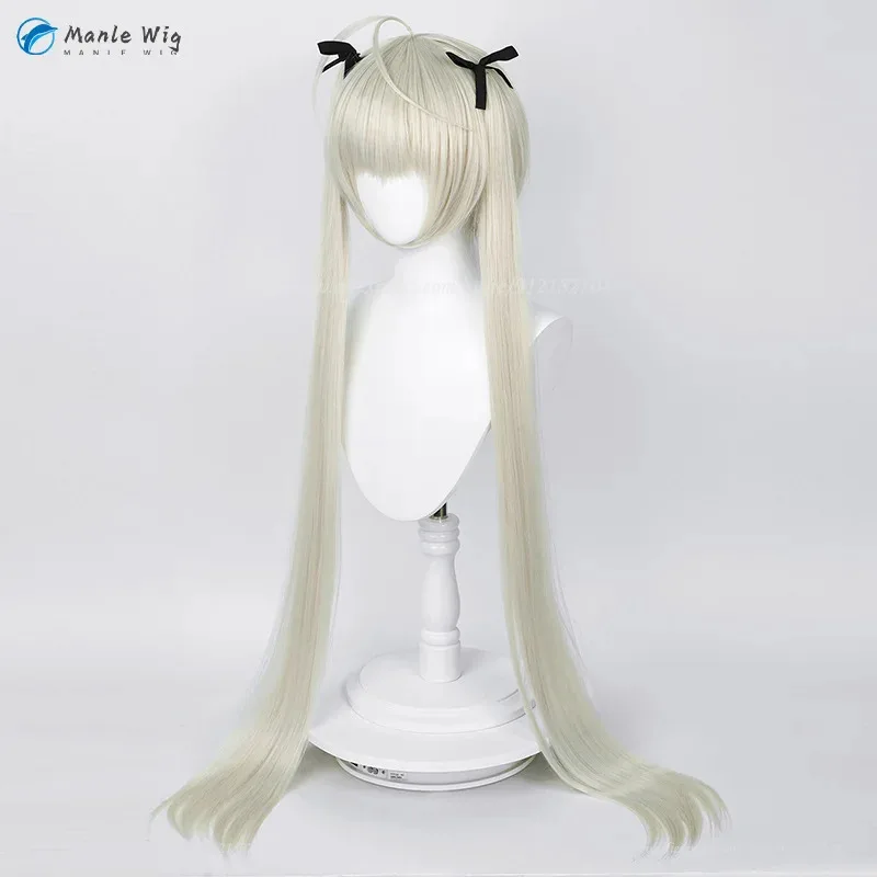 vivi 2025 Kasugano Sora Wig Anime Cosplay 85cm/70cm Long Light Grey Golden Heat Resistant Hair Wigs + Silk Ribbon view 6