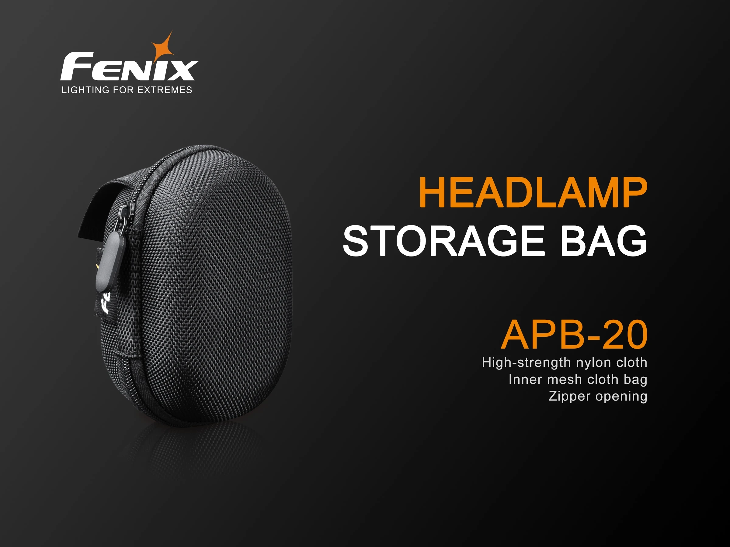 Fenix APB 20 Black Unisex Durable Nylon Lightweight Headlamp Carry Case Storage