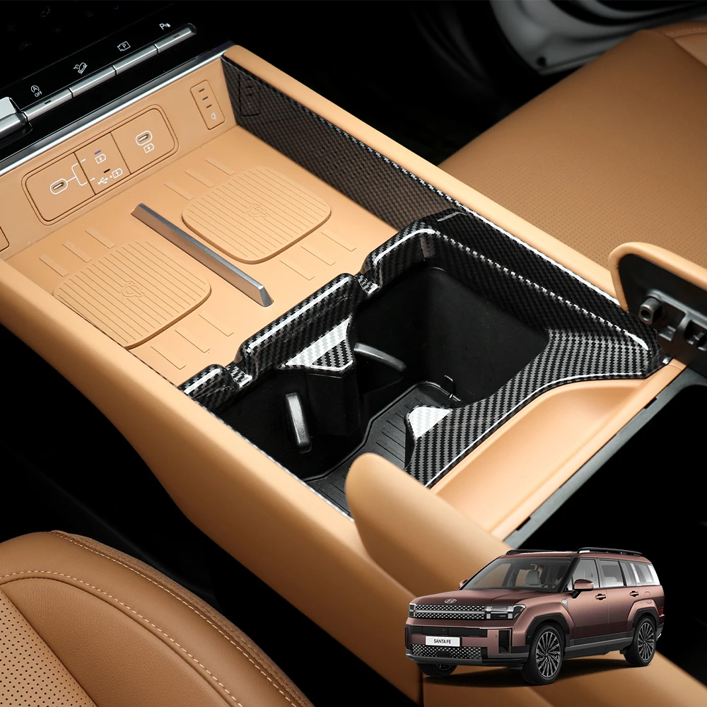 

RHD/LHD стиль из углеродного волокна, однорядный держатель для стакана с водой, внутренняя накладка автомобиля для Hyundai Santa Fe MX5 2024 2025