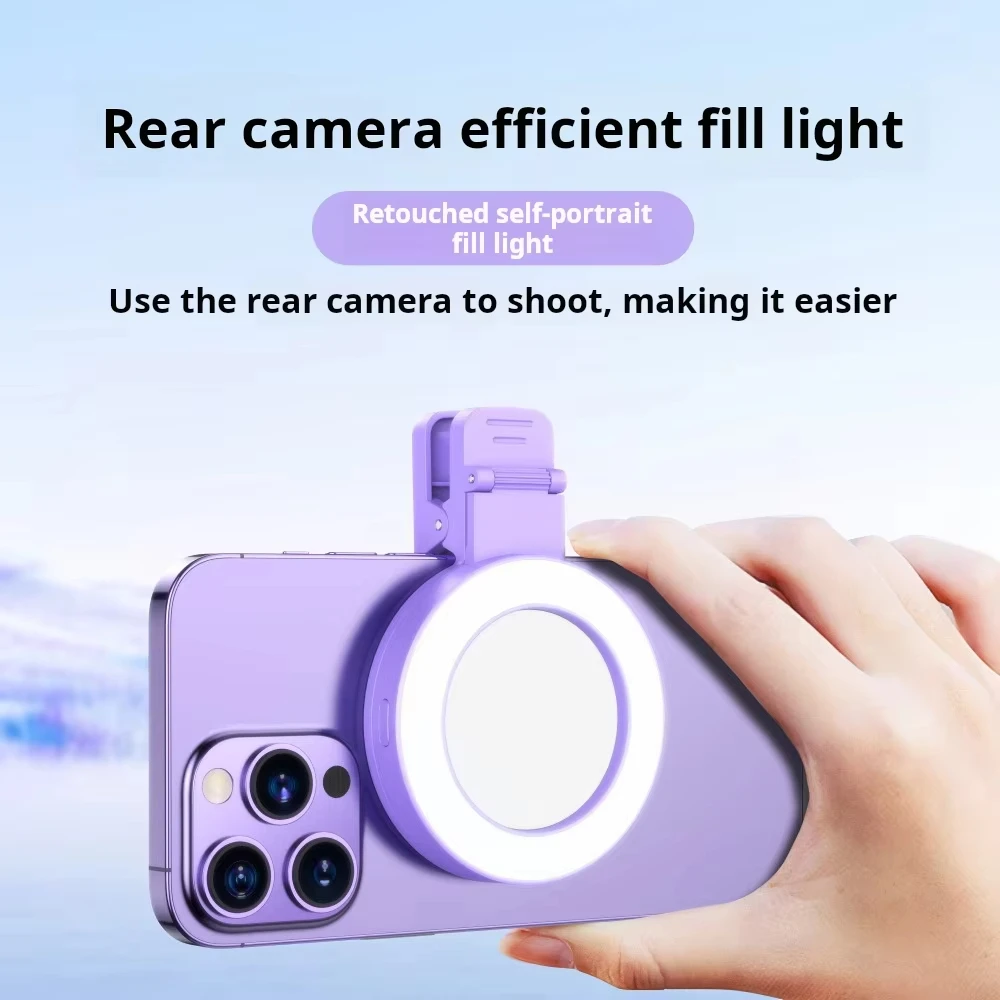 Live Streaming Beauty Phone Selfie Light with Adjustable Brightness, HD Phone Fill Light,Suitable for Photography/TikTok/YouTube