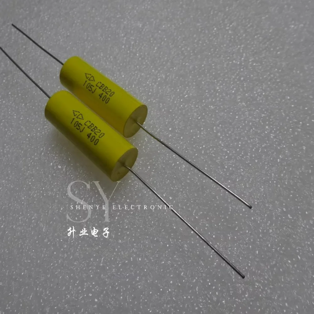 5 шт. CBB20 1,0 мкФ/400 В 1 мкФ 1u0 105 Совершенно новый осевой конденсатор с бесступенчатым разделением частоты