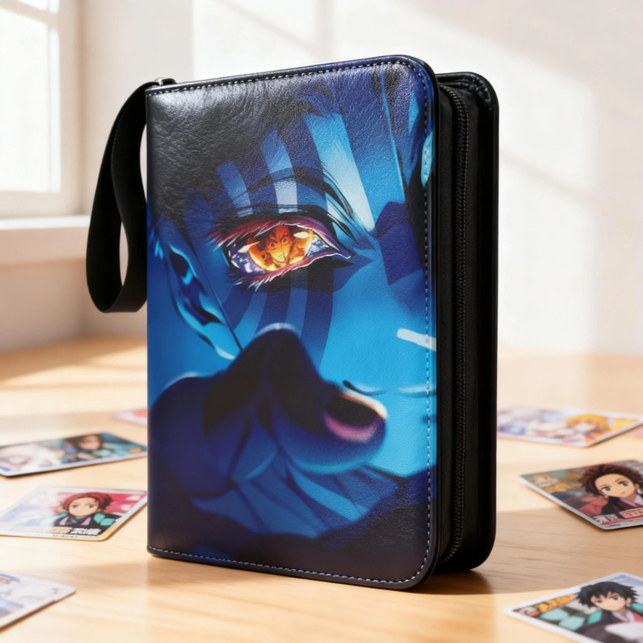 

Demon Slayer Card Binder Infinity Castle Tanjirou Zipper Book 400/900 Pocket Holder for TCG Cards Storage, Anime Collection Gift