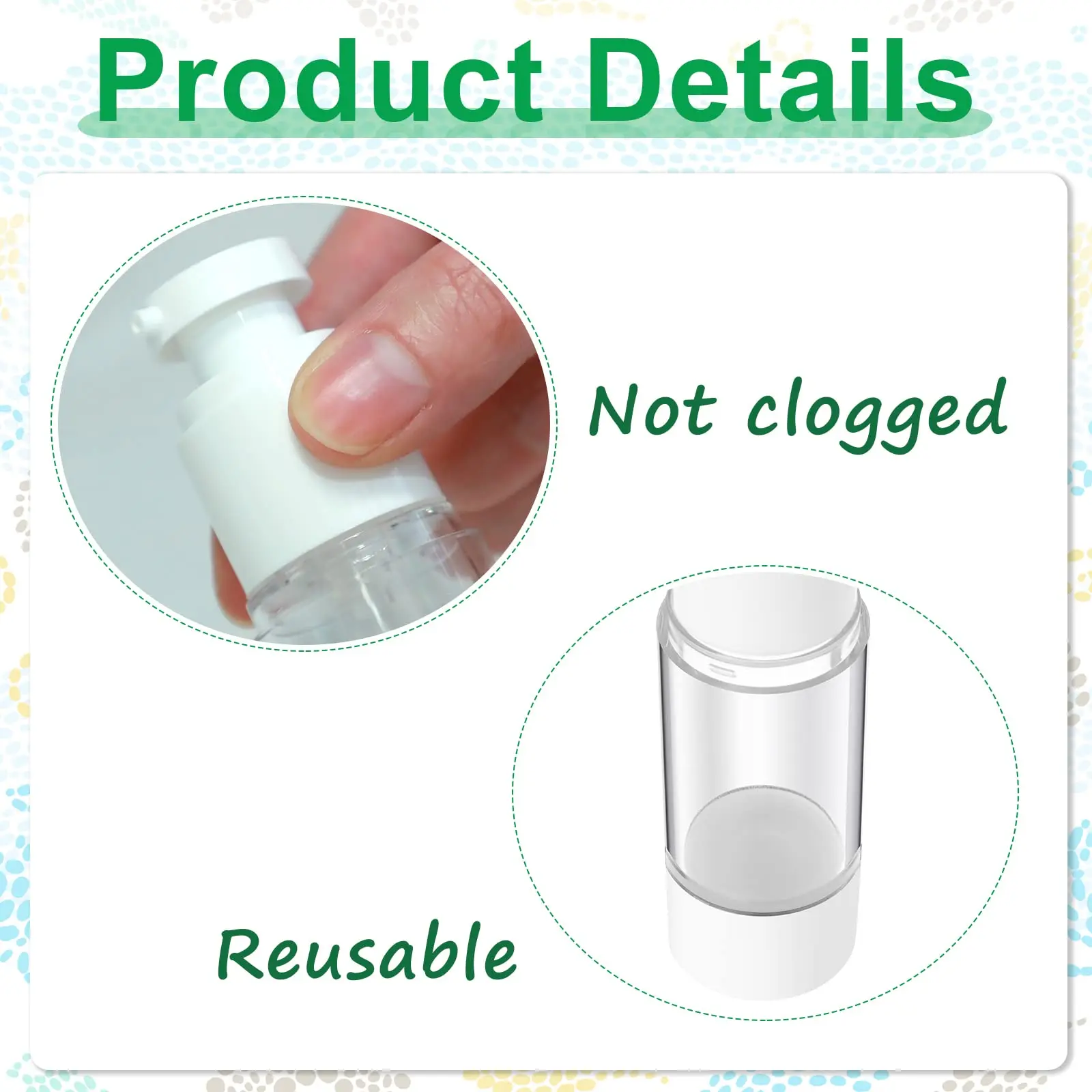 12 Pcs Clear Airless Pump Bottles Refillable Cosmetic Travel Dispenser Vacuum Plastic Travel Bottles Empty Lotion Pump Dispenser