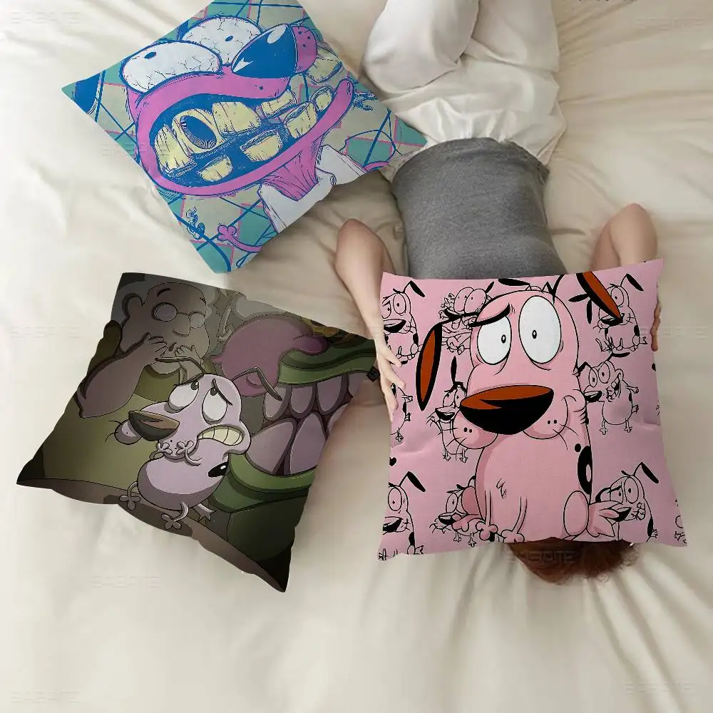 Courage The Cowardly Dog Office Cushion Pillowcase Car Cushion Cover45X45CM Lumbar Pillowcase Sofa Pillowcover