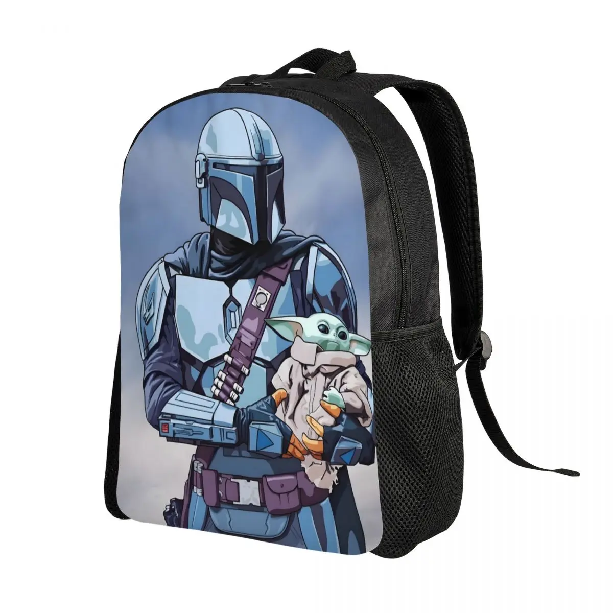 Mochila para ordenador portátil M-Mandalorianed personalizada, mochila informal para hombres y mujeres para la escuela, estudiantes universitarios, bolsa de historia de aventura
