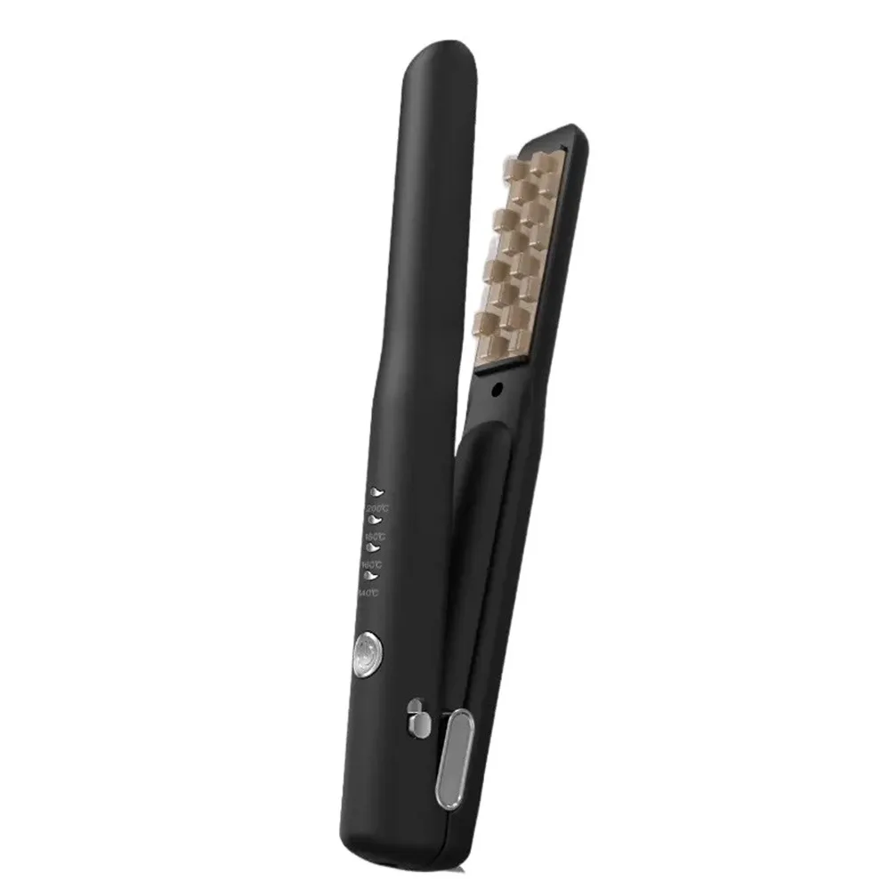 

2 in 1 Mini Hair Straightener 4 Heat Levels Rechargeable Portable Flat Hair Iron Cordless Quickly Heating 3D Grid Hair Crimper