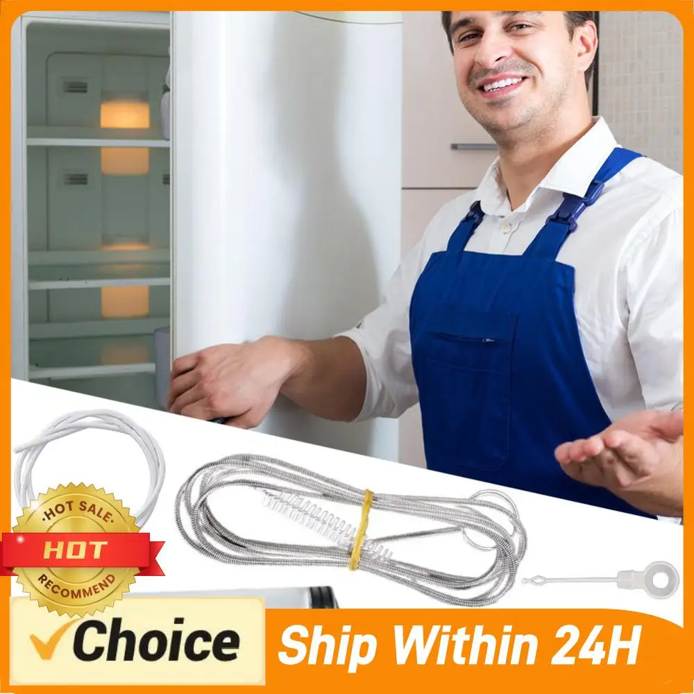 

5pcs Fridge Unblocker Cleaning Tool Set Flexible Refrigerator Scrub Brush Reusable Fridge Dredging Kit Cleaning Syringe Shovel