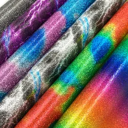 Rainbow Glitter Heat Transfer Vinyl Iron on Tshirts Clothing Film for Cut Cameo Making Design Letter Pattern Hat Craft Decor