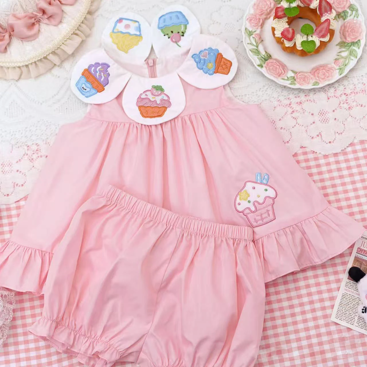

Baby Girl Summer Pink Rose Handmade Embroidery Turkish Vintage Princess White Dress for Birthday Holiday Eid Photograph B384