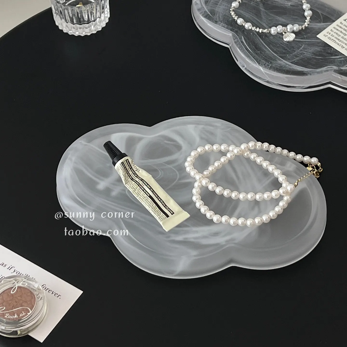 Frosted Clear Glass Storage Tray For Household Desk Perfume Organizer Dish Jewelry Display Plate For Cosmetics Daily Decor