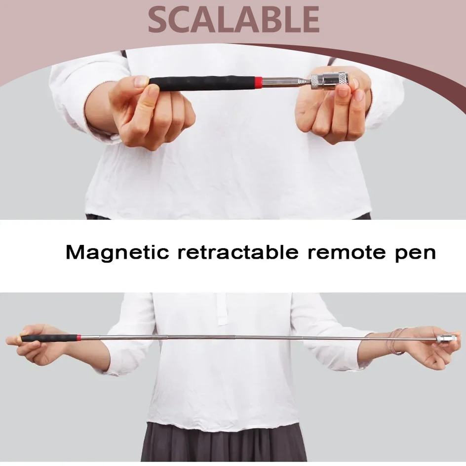 Imagem -06 - Caneta Magnética Telescópica Portátil Mini Magnet Ferramenta Prática para Pegar o Parafuso da Porca Extensível Bendable Pickup Rod Stick 1pc